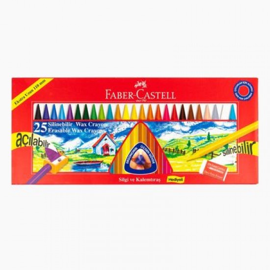 Faber Castell Silinebilir Pastel Boya (Wax Crayon) 25 Renk